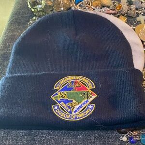 Navy Blue Beanie with Embroidered Patch NC Department of Corrections